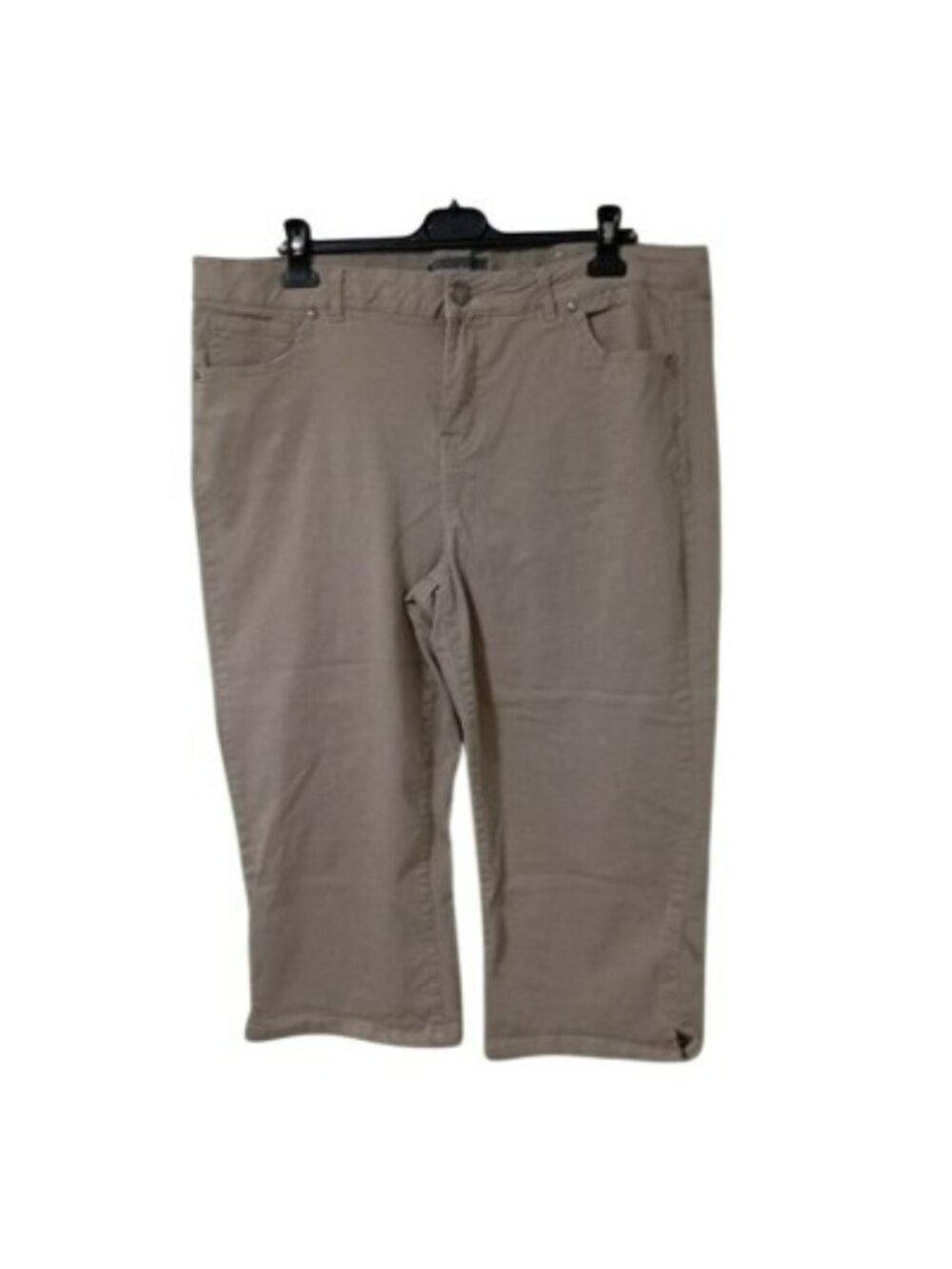 Avenue Beige Capri Pants Womens Size 20 Stretch Cotton Blend 5-Pocket Style